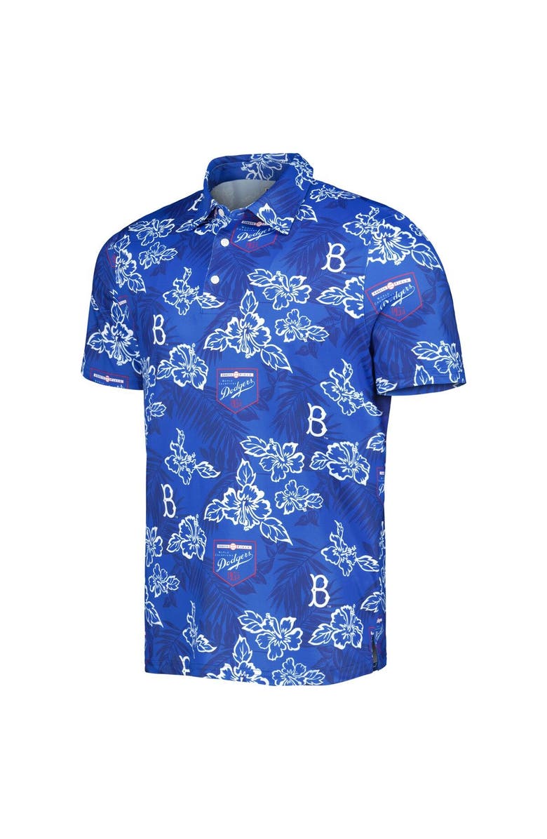 Reyn Spooner Men's Reyn Spooner Royal Brooklyn Dodgers Cooperstown Collection Puamana Print Polo, Alternate, color, Royal