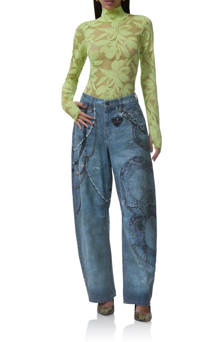 AFRM Walker Barrel Leg Jeans, Alternate, color, Grunge Paint