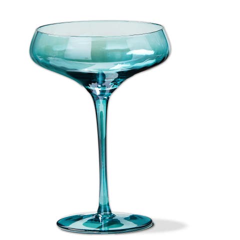 Chelsea Iridescent Coupe Glass Aqua Wine Glasses