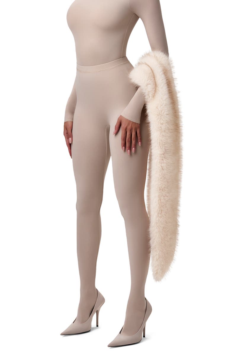 Naked Wardrobe Faux Fur Scarf, Alternate, color, Cream