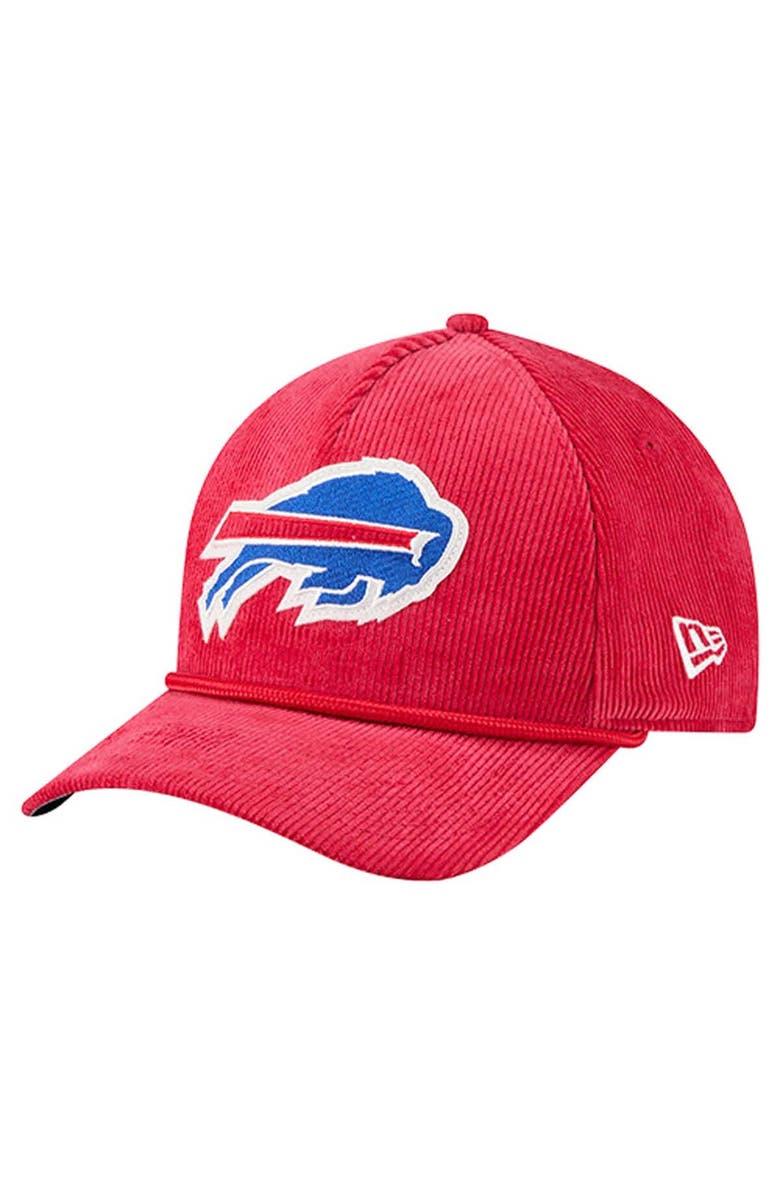 New Era Men
s New Era Red Buffalo Bills Cord Corduroy 9FORTY A-Frame Adjustable Hat, Main, color, Red
