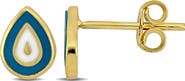 Julianna B. Kids Enamel Stud Earrings 14K