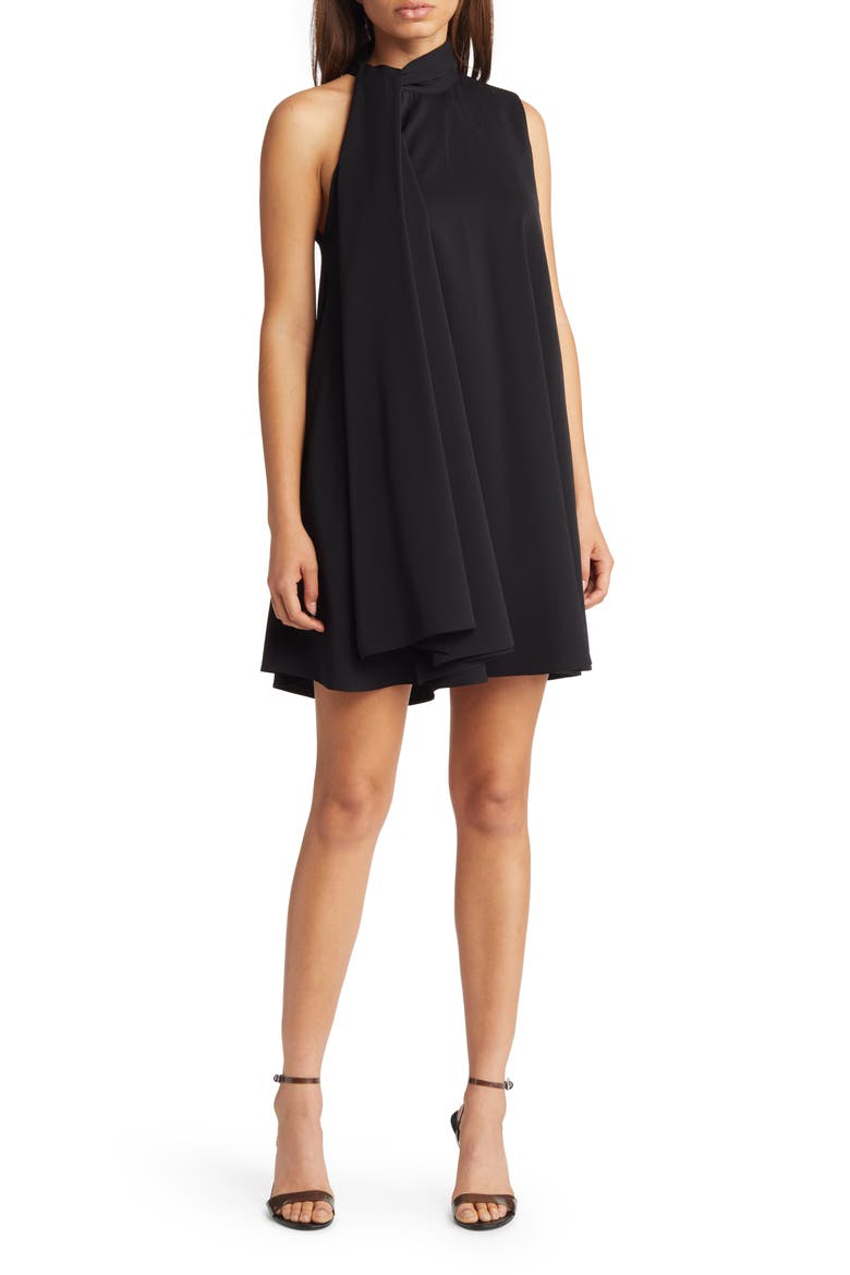 Henna Cocktail Minidress, Main, color, BLACK