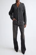 Haikure Janice Merino Wool Cardigan & Distressed Slim Straight Leg Jeans Jumpsuit