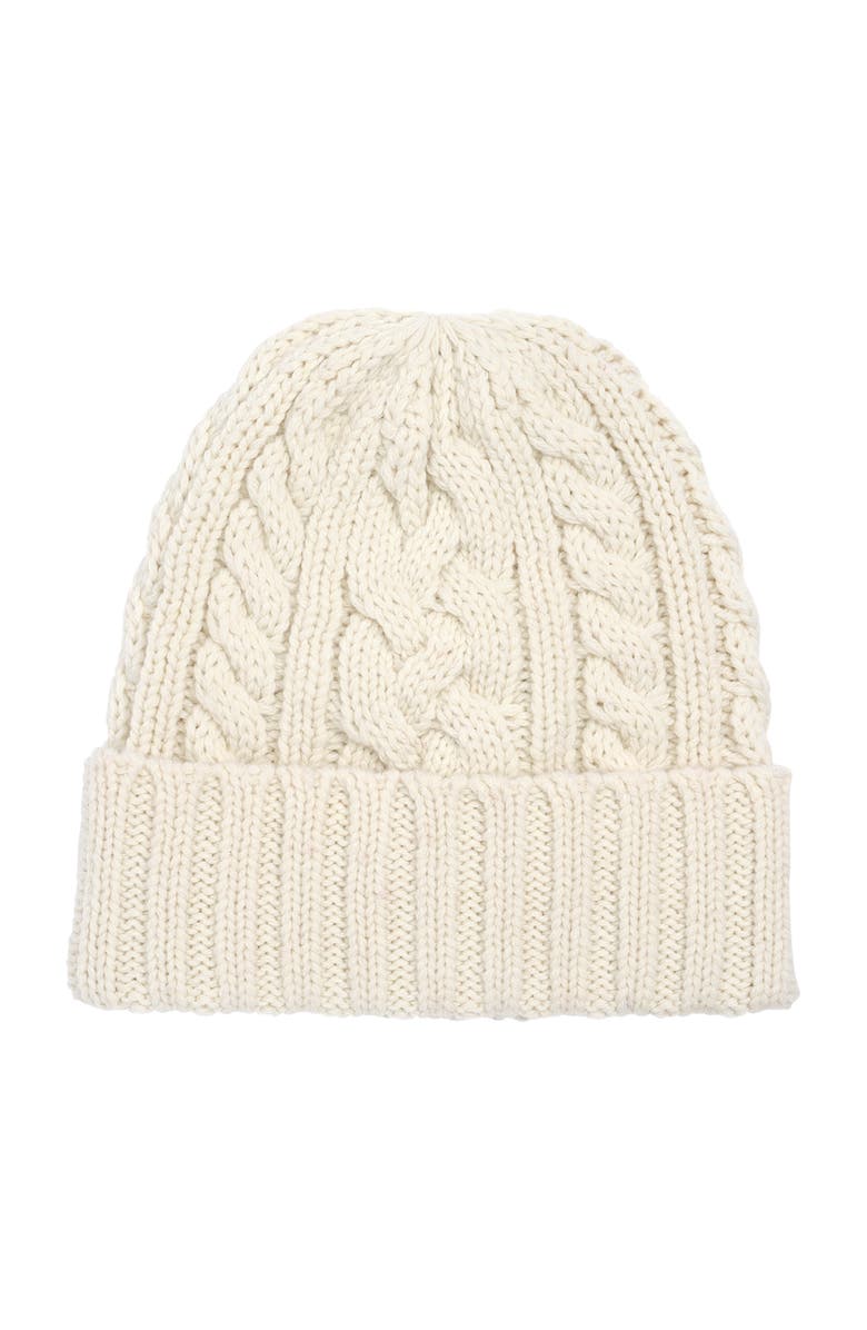 Polo Ralph Lauren Recycled Cable Beanie, Alternate, color, Chic Cream