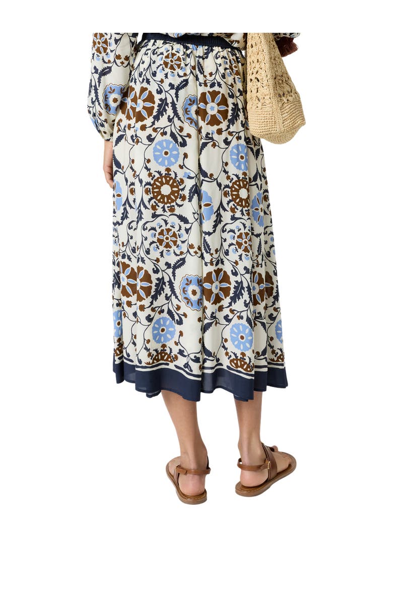 Jonia Floral Print Midi Skirt, Alternate, color, Ecru