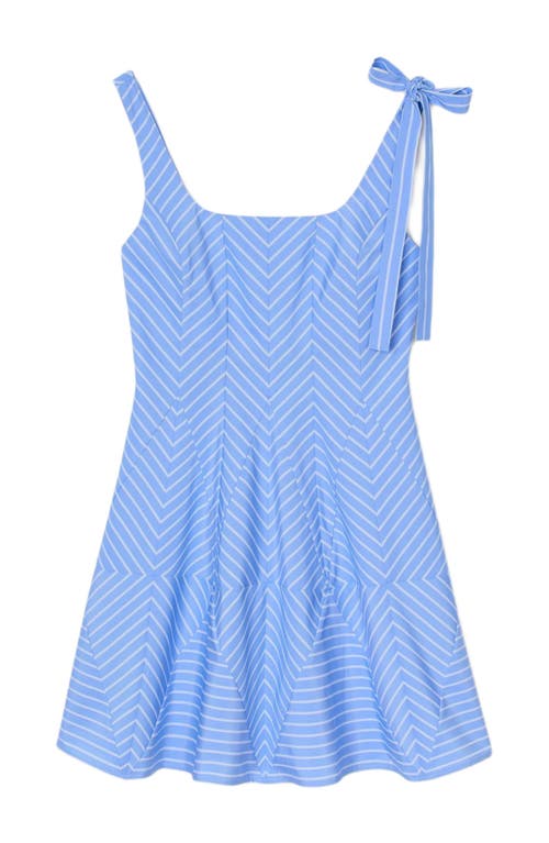 Sandro Short Striped Dress In Blue