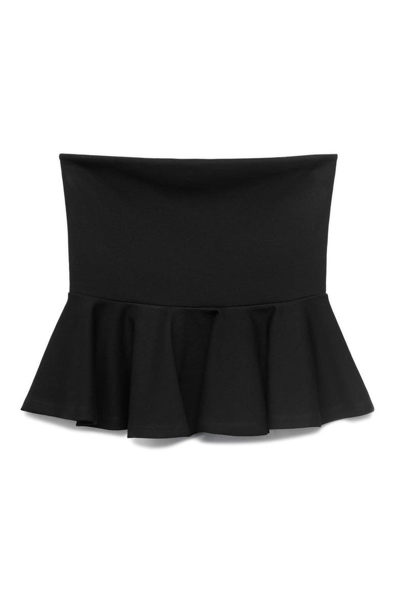 Bandeau Peplum Top, Alternate, color, BLACK