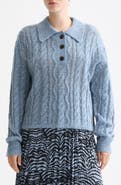 Scotch & Soda Cable Knit Polo Sweater