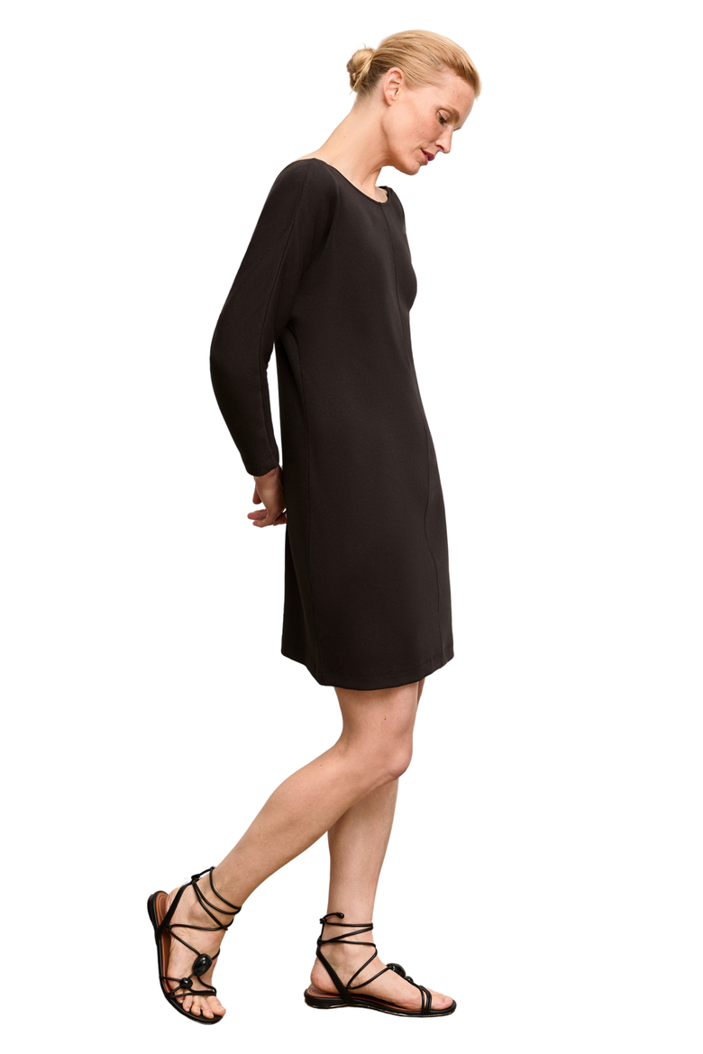 Ivana Toss-On Dress - Ribbed Pima Modal, Alternate, color, Black