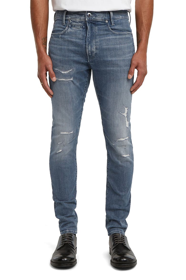 D-Staq 3D Slim Fit Jeans, Main, color, FADED BLUE PEBBLE RESTORED
