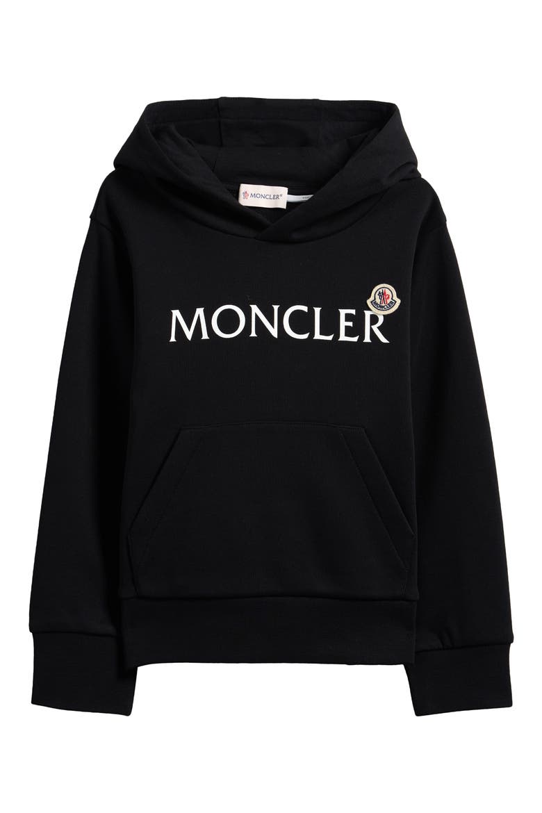 Kids' Logo Cotton Fleece Graphic Hoodie, Main, color, BLACK