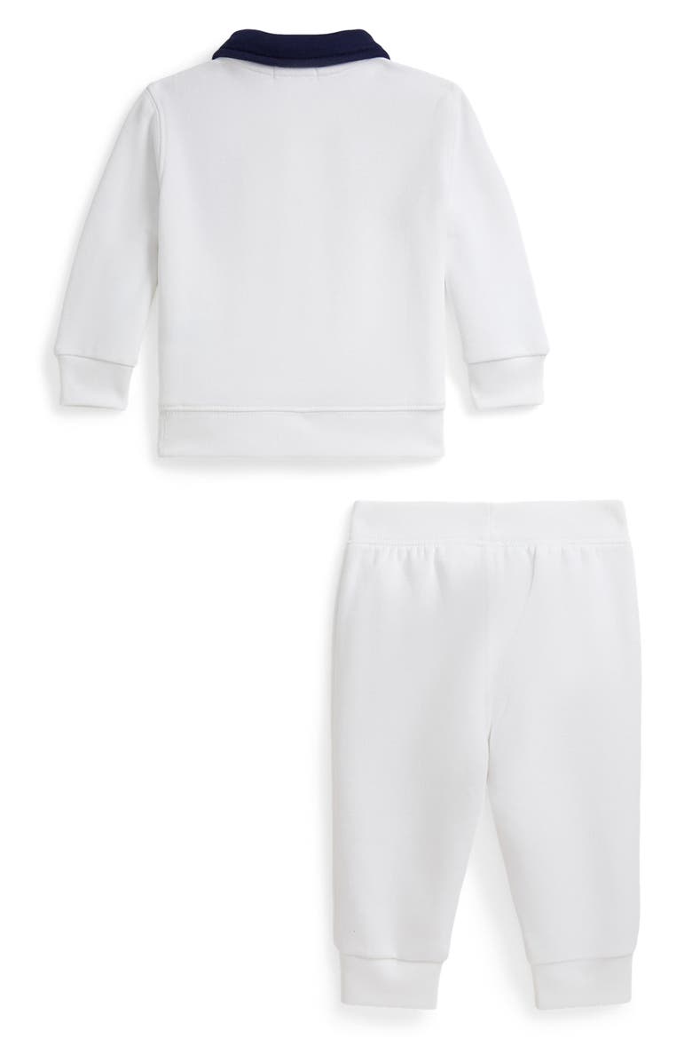 Polo Crest Quarter-Zip Sweatshirt & Pants, Alternate, color, WHITE