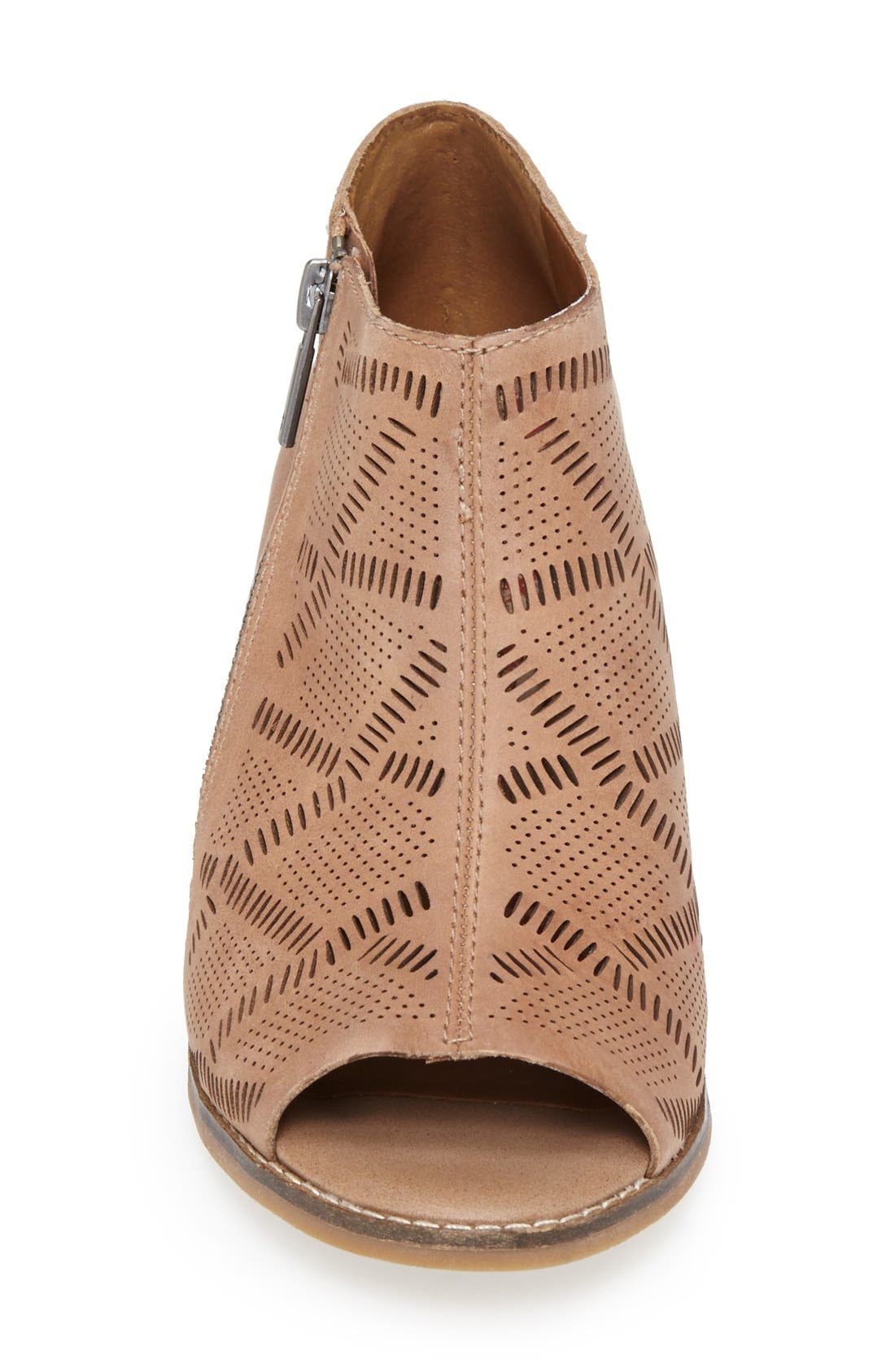 'Jaspah' Peep Toe Wedge Bootie, Alternate, color, WHEAT