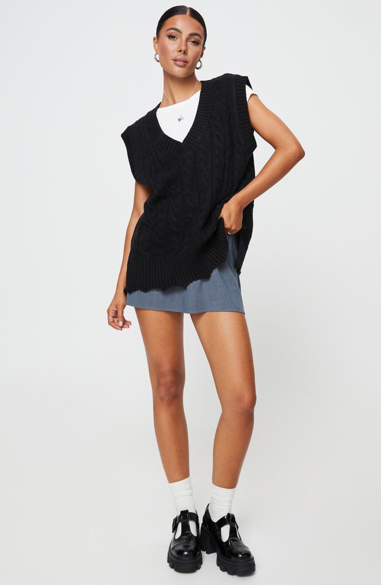 Princess Polly Antonia Cable Sweater Vest, Alternate, color, 