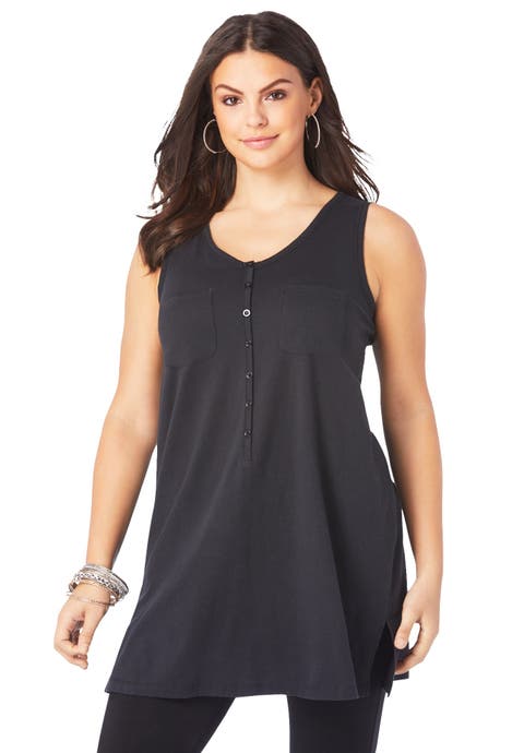 Plus Size Ultimate Henley Tunic Tank