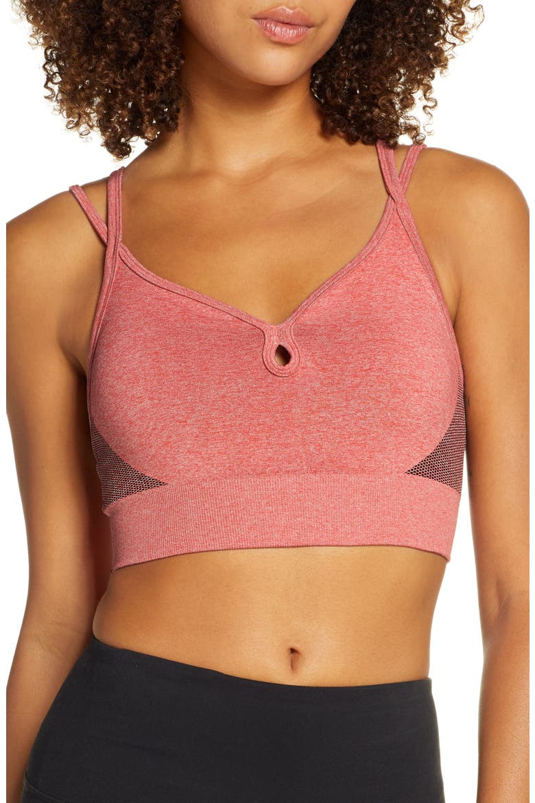 Body Rhythm Sports Bra, Main, color, RED HIBISCUS