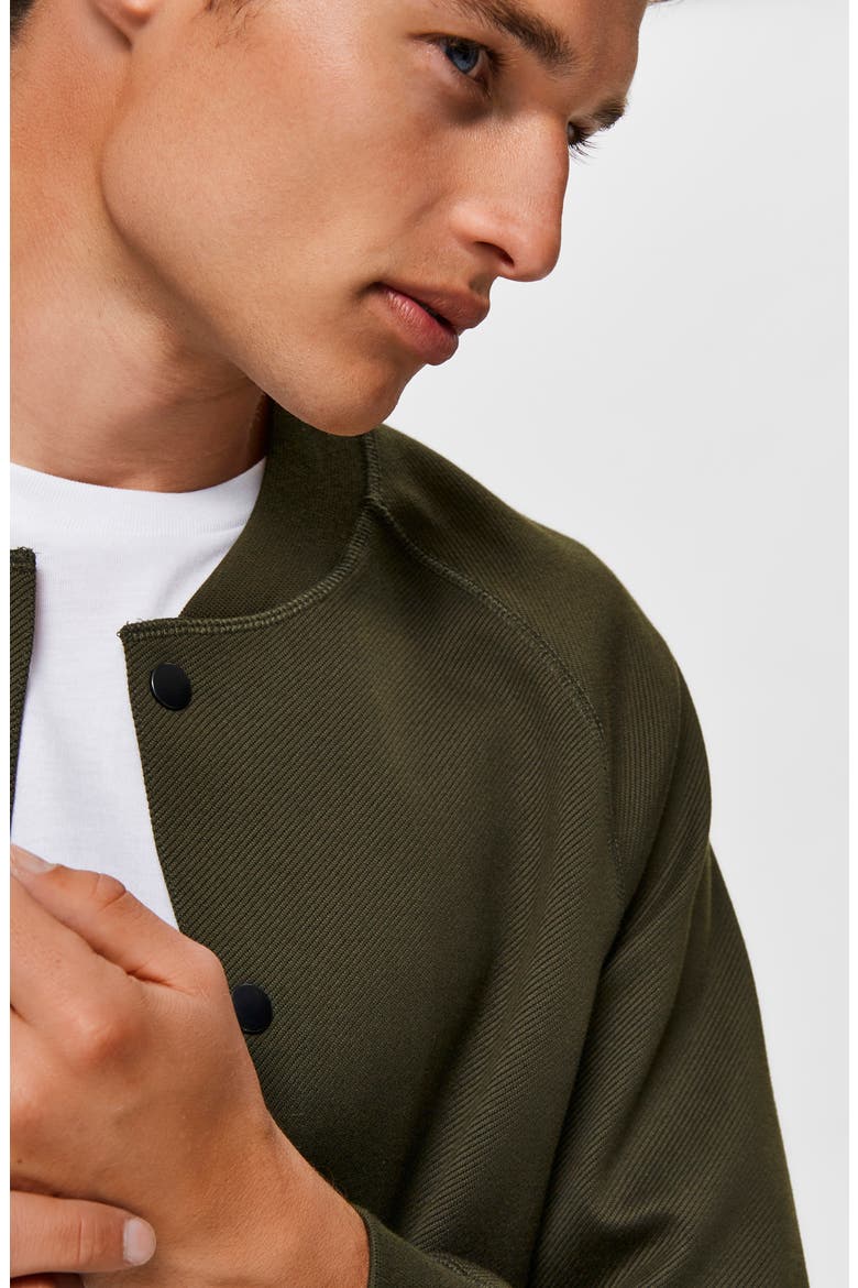 Shayne Cotton Blend Bomber Jacket, Alternate, color, FOREST NIGHT