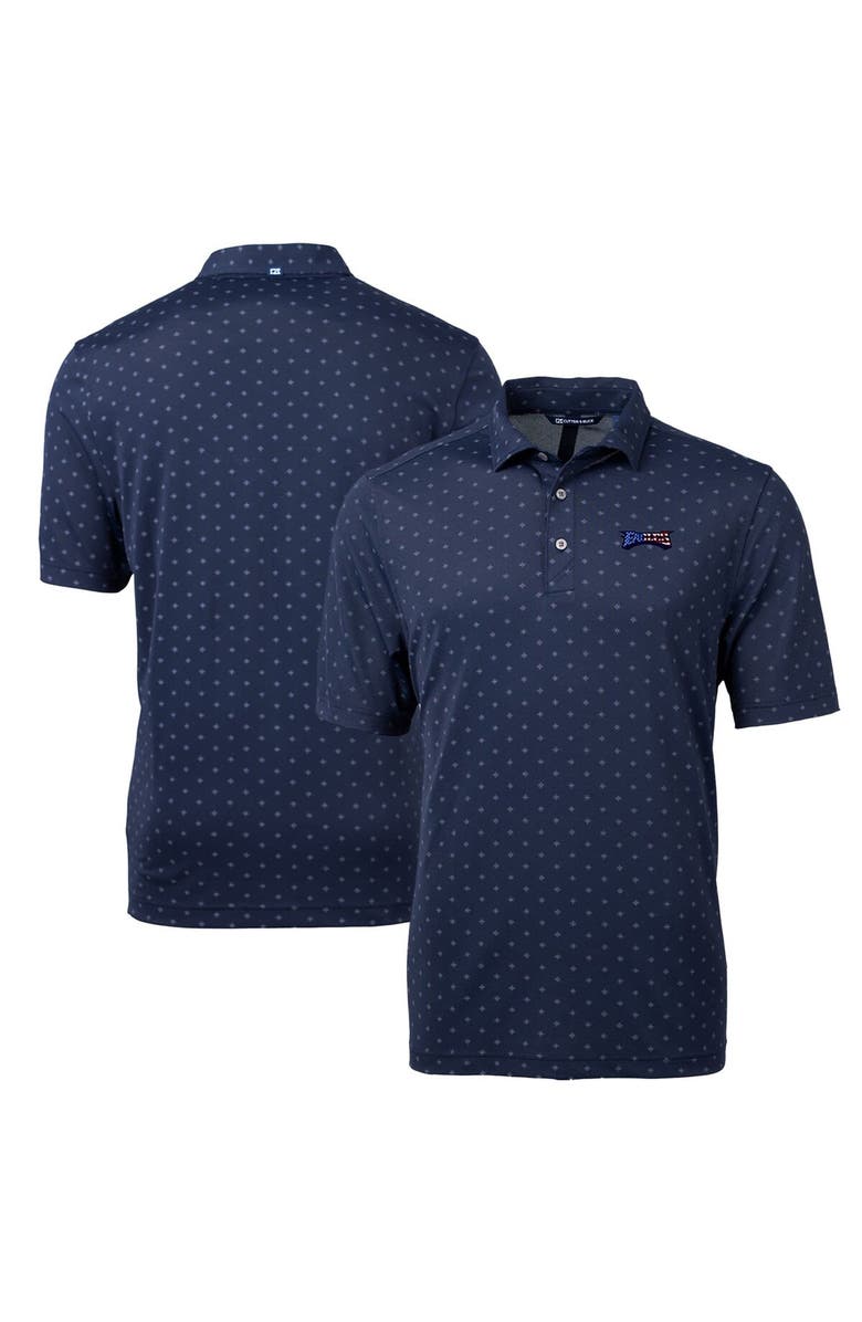 Cutter & Buck Men's Cutter & Buck Navy Philadelphia Eagles Big & Tall Virtue Eco Pique Tile Print Recycled Polo, Main, color, 