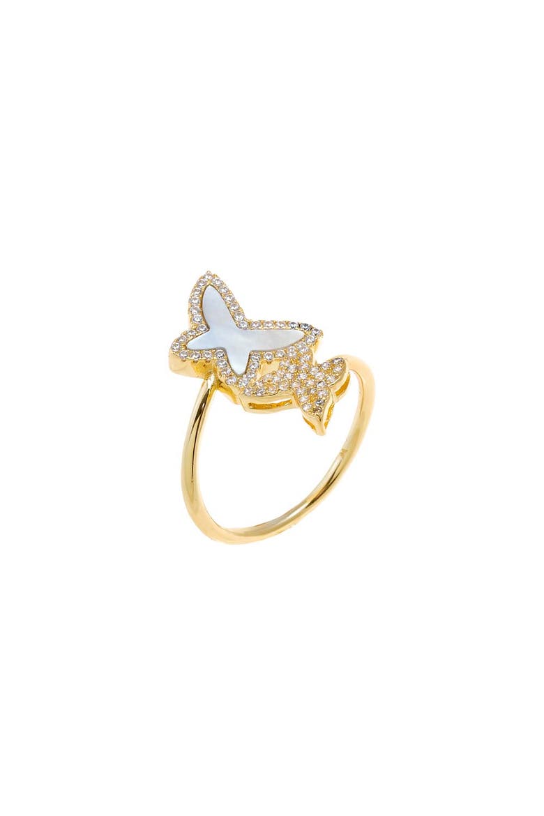 Double Butterfly Overlay Ring, Main, color, Gold