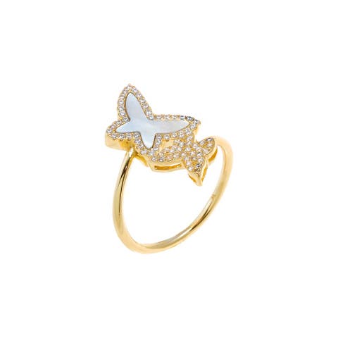 Double Butterfly Overlay Ring