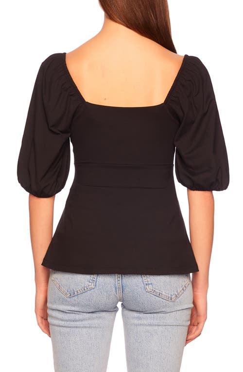 Susana Monaco Puff Sleeve Top In Black