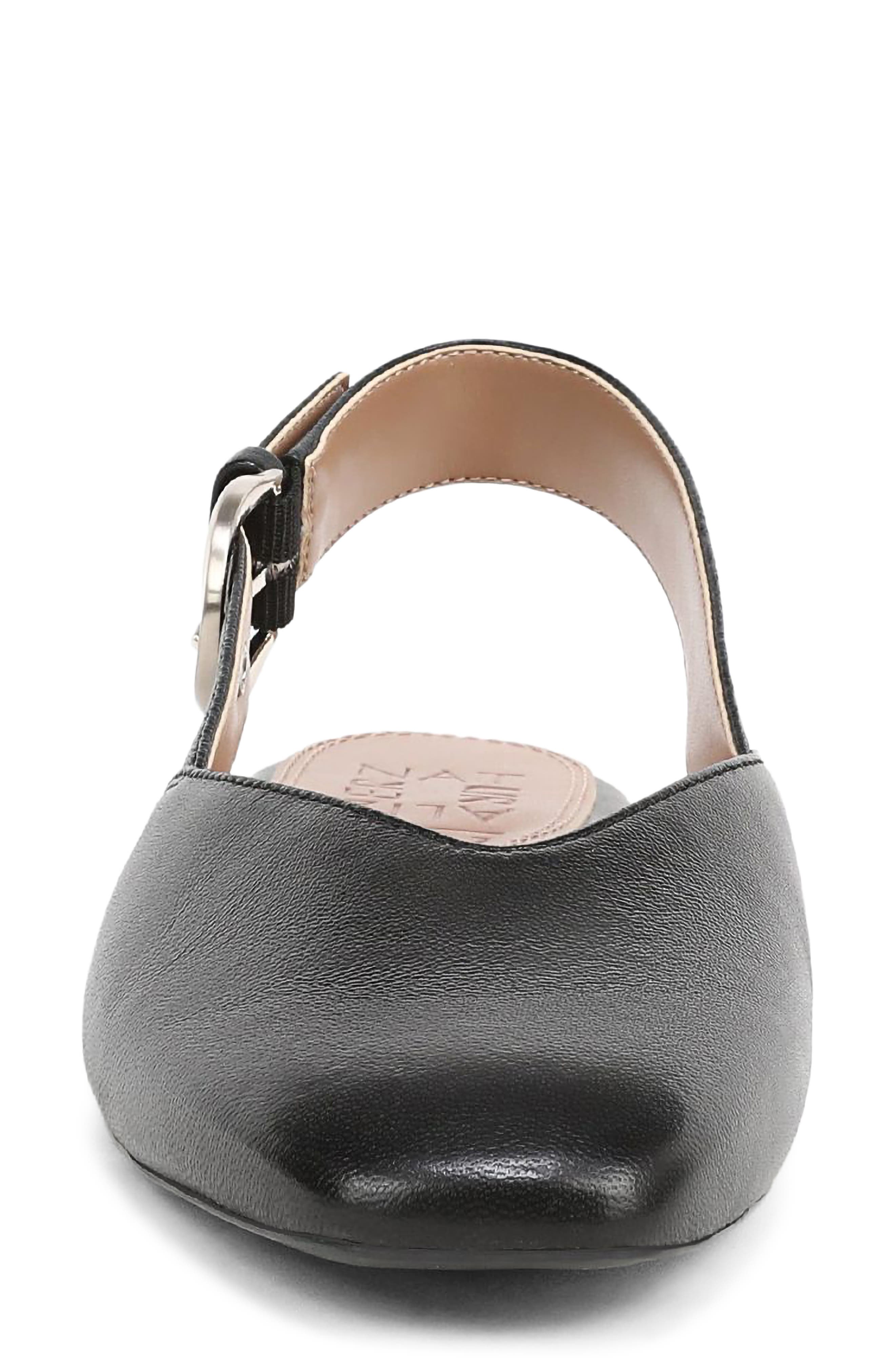 Naturalizer Crystal Slingback Flat, Alternate, color, Black Leather
