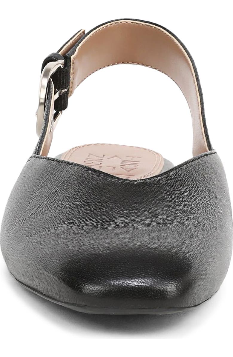 Naturalizer Crystal Slingback Flat, Alternate, color, Black Leather