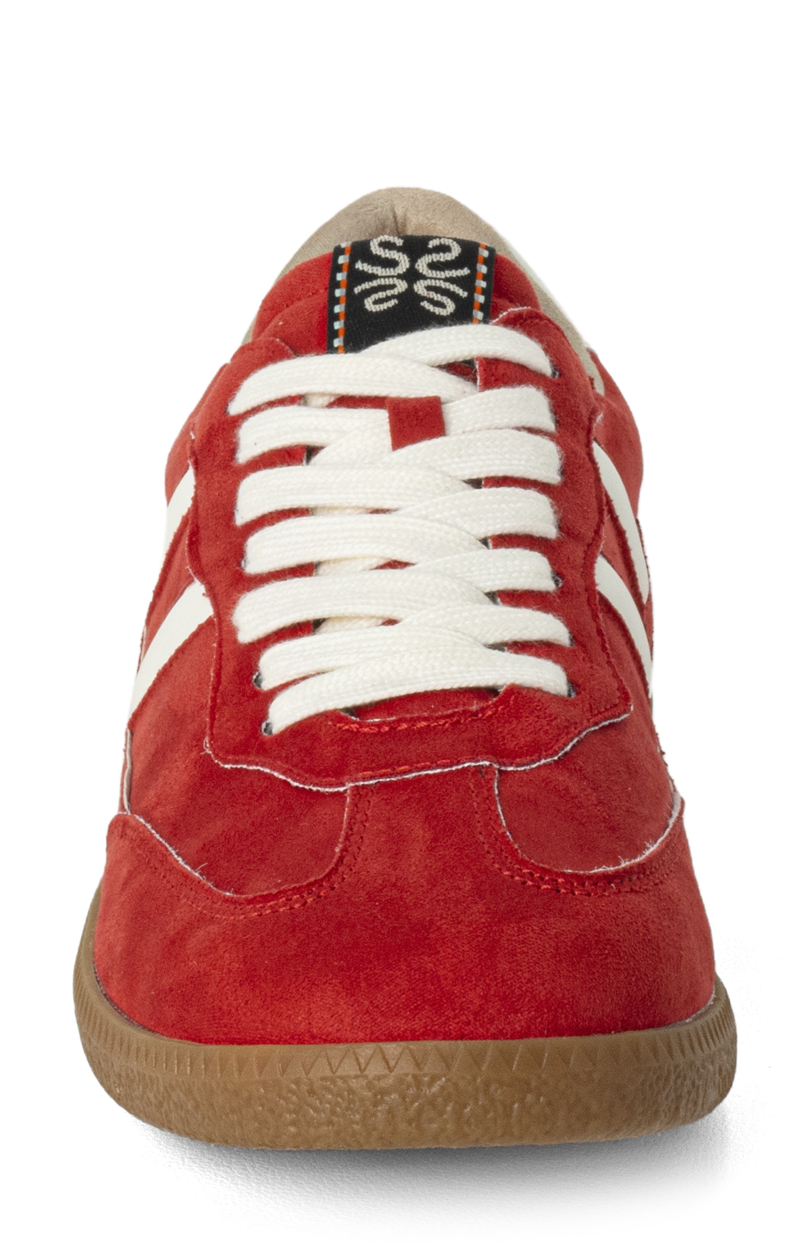 Renee Sneaker, Alternate, color, RED SUEDE