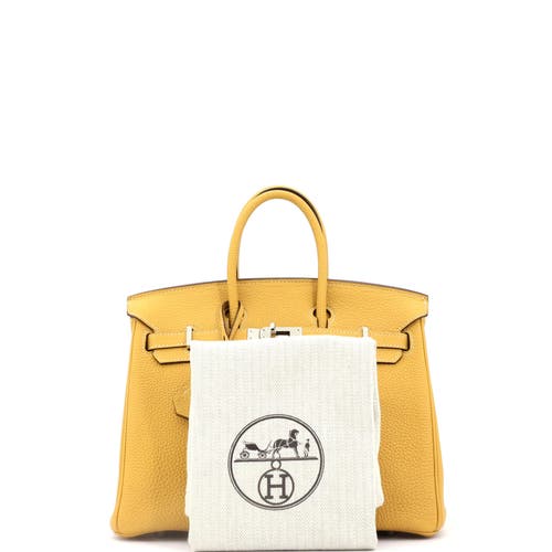 Pre-owned Hermes  Hermes Birkin Handbag Yellow Togo With Palladium Hardware 25 In Yellow