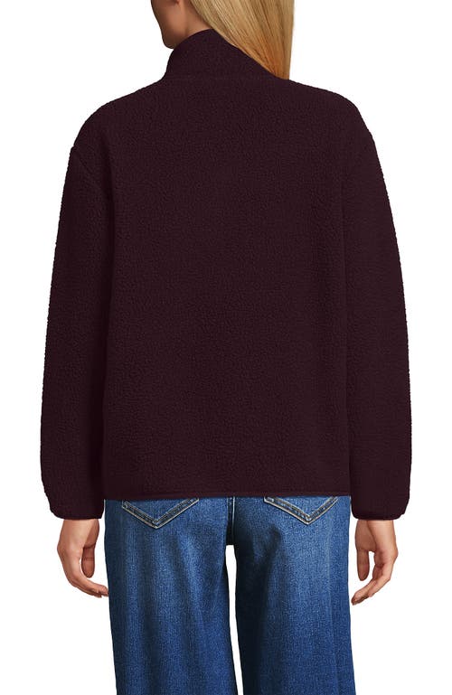 Lands' End Half Zip Cozy High Pile Fleece Pullover In Brown