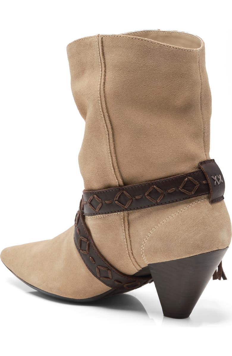 Free People Bronte Belt Wrapped Western Boot, Alternate, color, Taupe Suede