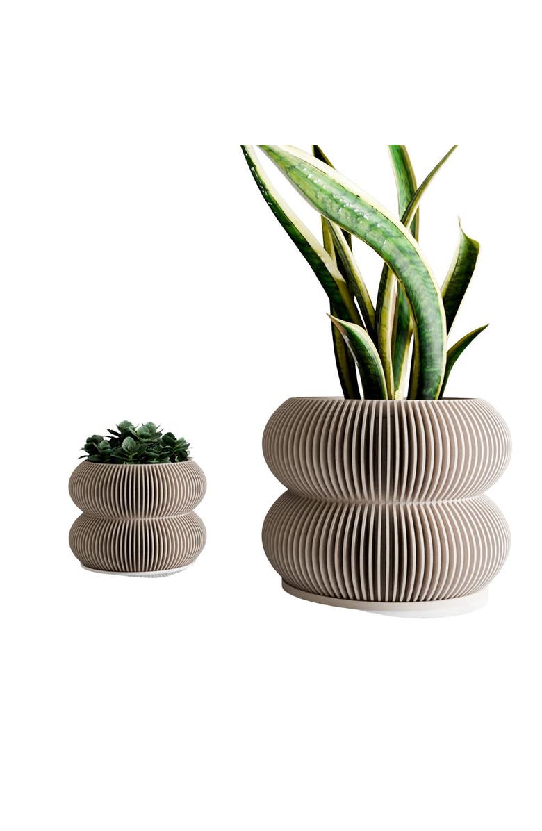 Modernized Pottery Double Bubbles Planter, Main, color, Off White - 6"