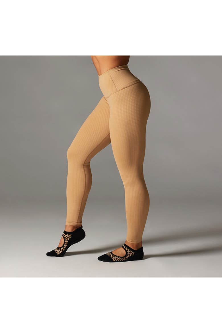 High Waisted Legging, Alternate, color, CAMEL HOUNDSTOOTH