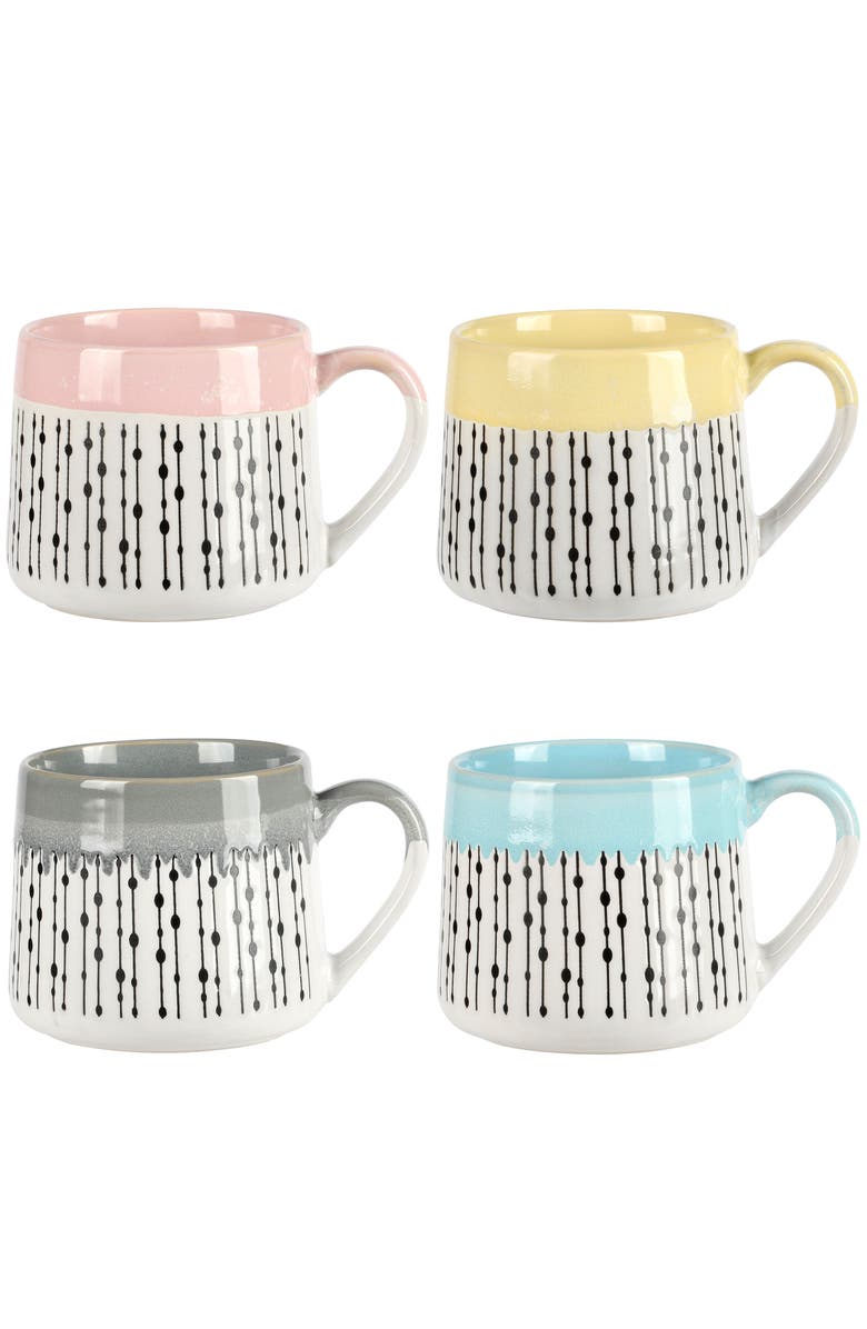 Gibson Home Palmridge 15oz 4 Piece Stoneware Coffee Mug Set, Main, color, Blue