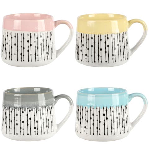 Palmridge 15oz 4 Piece Stoneware Coffee Mug Set