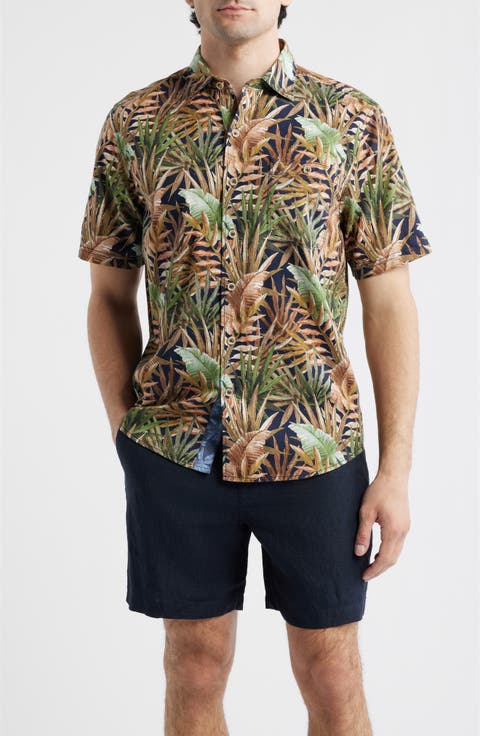 Tortola Jungle Trek Short Sleeve Button-Up Shirt