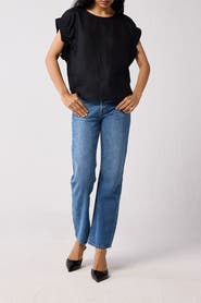 Reistor Top with Gathered Sleeve Detail