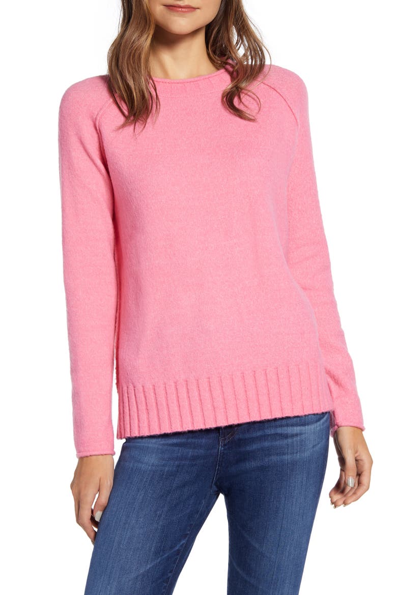 Cozy Crewneck Sweater, Main, color, PINK AURORA