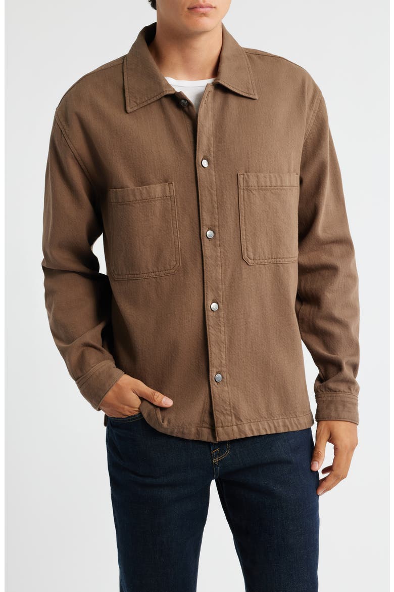 Textured Terry Double Pocket Overshirt, Alternate, color, SOFT MOCHA