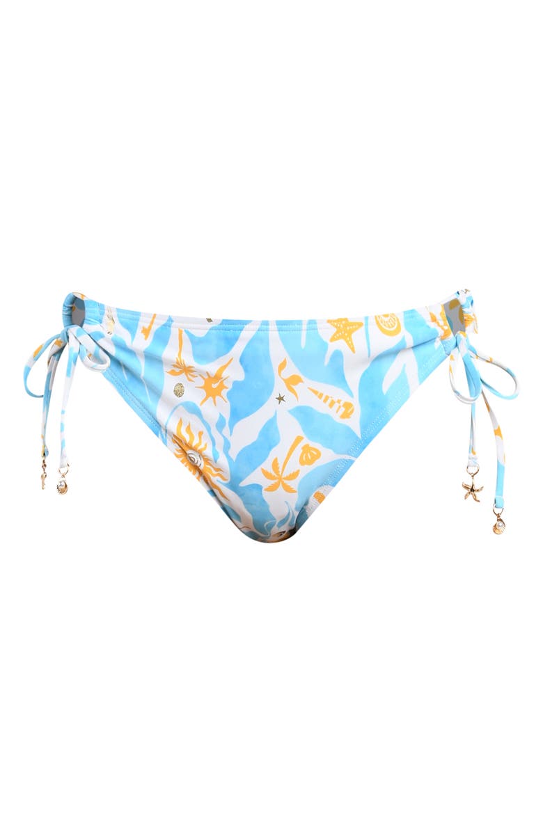 La Blanca Trinket Adjustable Loop Hipster Bikini Bottoms, Alternate, color, Sky