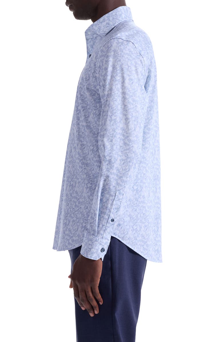 Bugatchi Devon OoohCotton<sup>®</sup> Floral Button-Up Shirt, Alternate, color, Sky