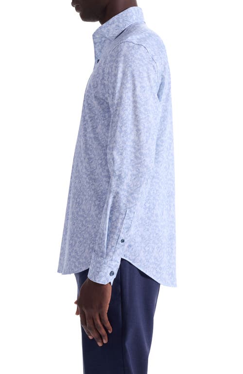 Bugatchi Devon Ooohcotton® Floral Button-up Shirt In Blue