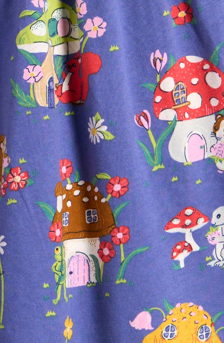 Mini Boden Kids' Toadstool Print Long Sleeve Cotton Dress, Alternate, color, 