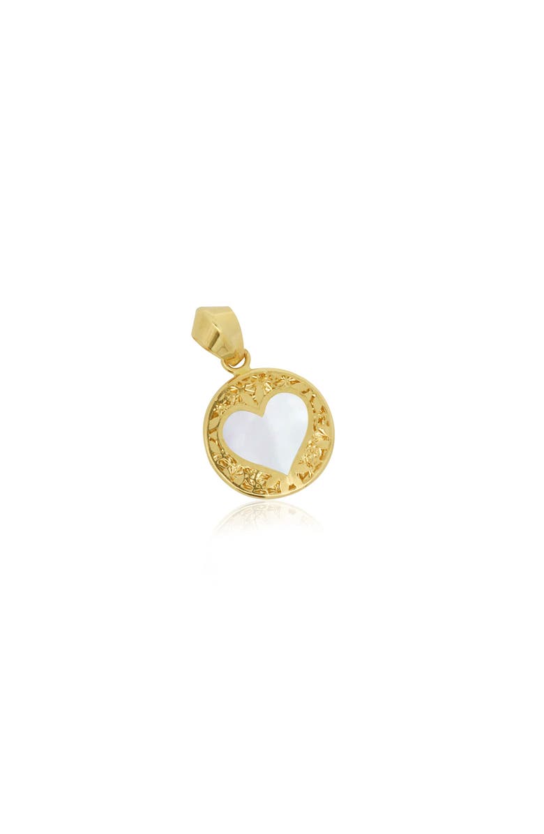 The Lovery Fine Jewelry Mother of Pearl Lace Heart Charm, Alternate, color, Mother Of Pearl