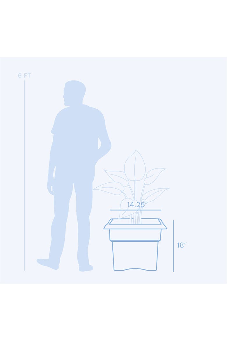 Veranda Square Deck Box Planter 18",Charcoal, Matte Finish, 9 Gal Capacity, Alternate, color, Gray