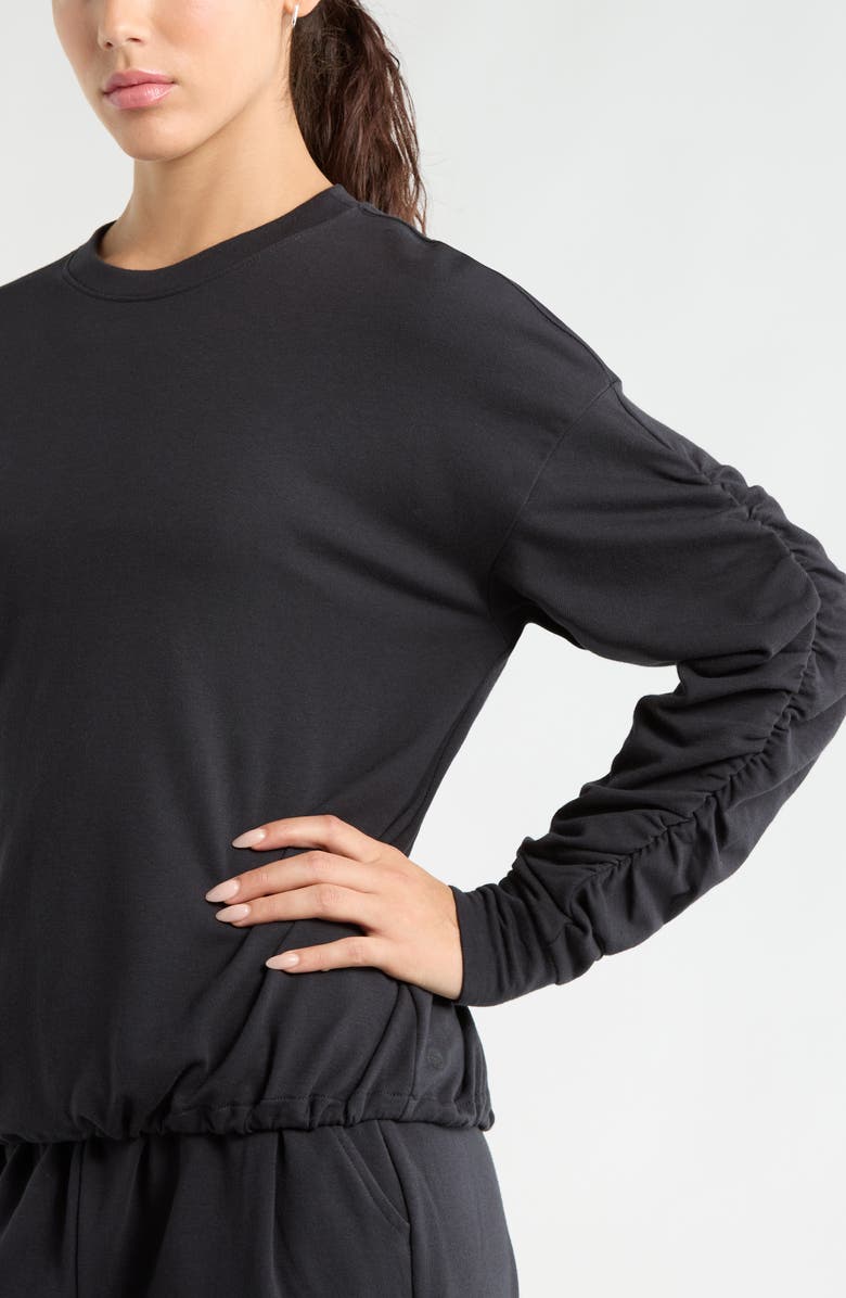 Zella Cinch Side Long Sleeve Top, Alternate, color, Black
