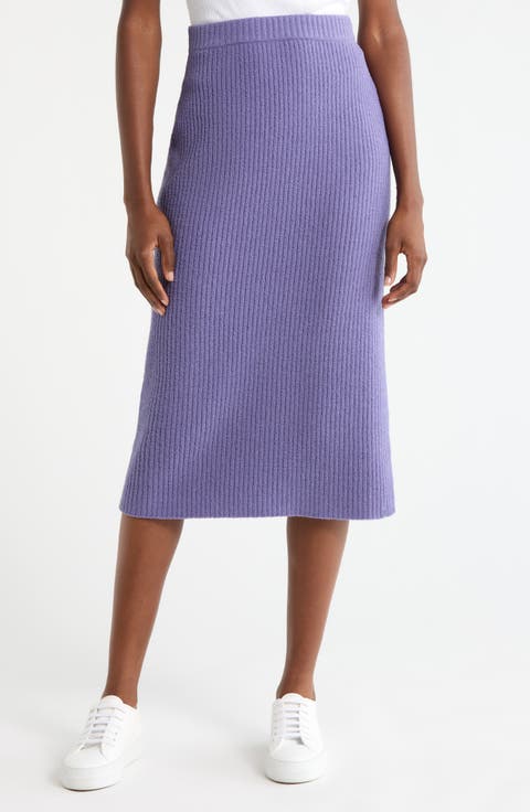 Chryston Rib Knit Midi Skirt (Regular & Plus)