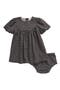 Puff Sleeve Cotton Blend Dress & Bloomers