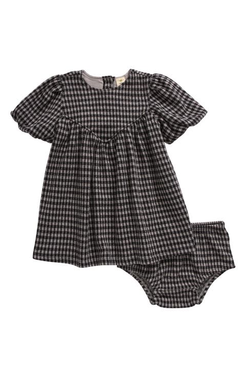 Puff Sleeve Cotton Blend Dress & Bloomers (Baby)